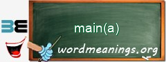WordMeaning blackboard for main(a)